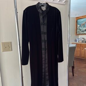 Women's Black Velvet Long Jacket